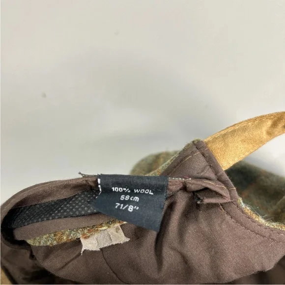 Hawkins Countryman 100% Wool Baseball Cap Hat Adjustable Suede Strap Tweed Plaid - Picture 8 of 8